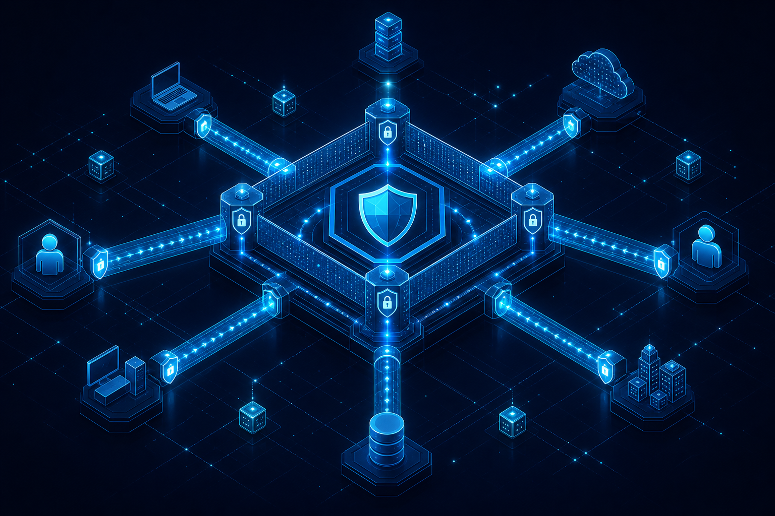 ZeroTrust Vault network architecture diagram with encrypted access nodes